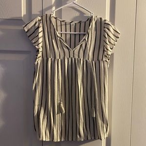 White and black stripped Old Navy top